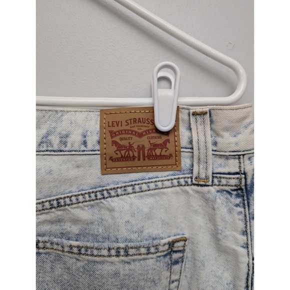 D1 Levis 94 Baggy Wide Leg Jeans Womens 31x31 Blue Mid Rise Relaxed Denim - Picture 3 of 5